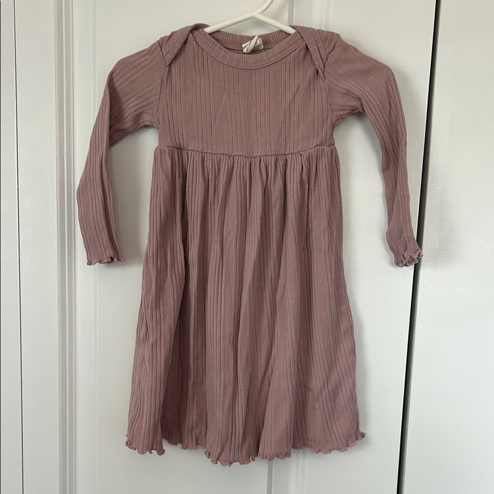 Kate Quinn Ribbed Mauve Dress 12-18m